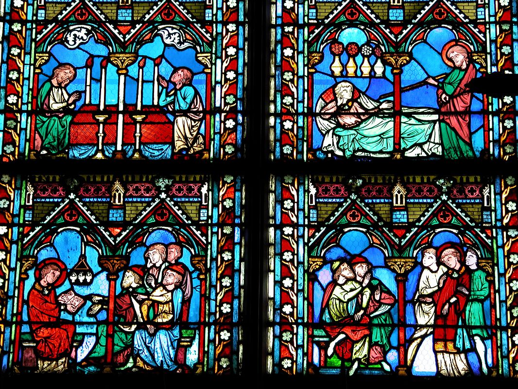 Paris 26 Notre Dame Inside Stained Glass Windows 